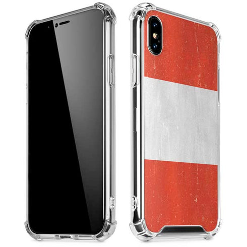 Peru Flag Distressed iPhone X/XS Clear Case